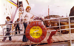 Anne going ashore at Stockholm